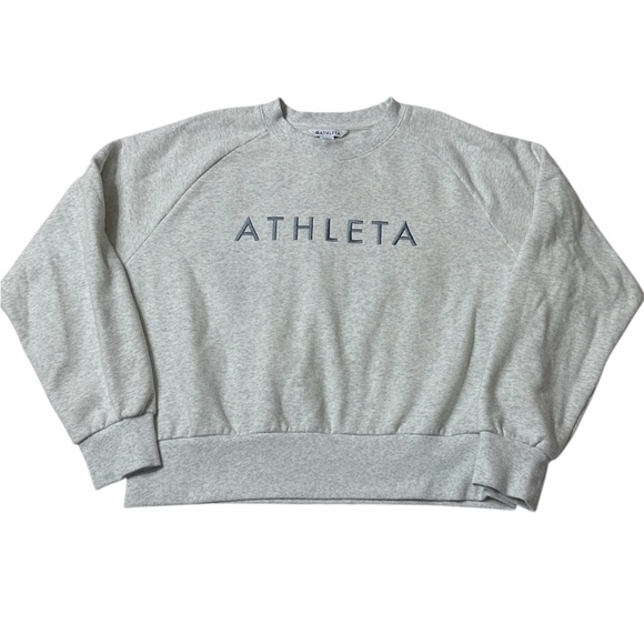 ATHLETA Embroidered Crew Neck Pullover Sweatshirt size Medium - Picture 2 of 8